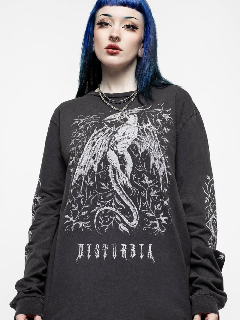 Disturbia x Mark Riddick - Kilgharrah Unisex Long Sleeve Acid Washed T-Shirt